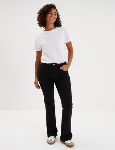 Jeans flare 5 poches denim noir femme