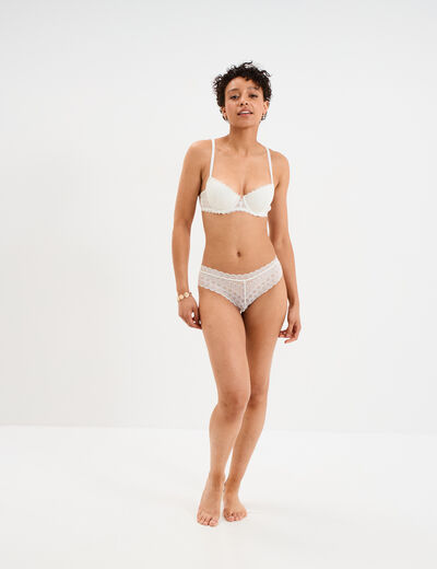 Shorty en dentelle blanc femme