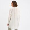 Chemise longue droite coton ecru femme