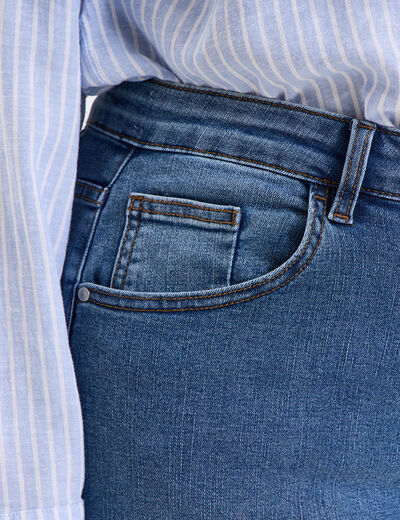 Jeans corsaire slim taille haute bleu clair femme grande taille