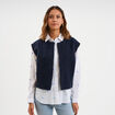 Veste sans manches bleu fonc&eacute; femme