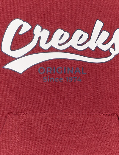 Sweat à capuche hoodie Creeks rouge foncé bébé garçon