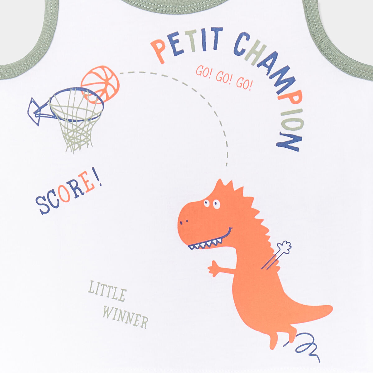 Ensemble 2 pièces débardeur short coton vert kaki bébé garçon