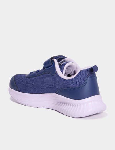 Baskets running à scratchs bleu marine fille