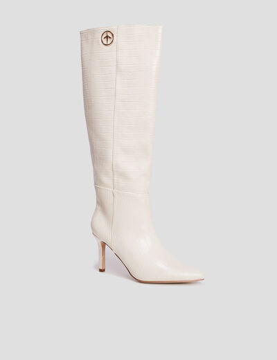 Bottes vernies croco Mosquitos blanc femme