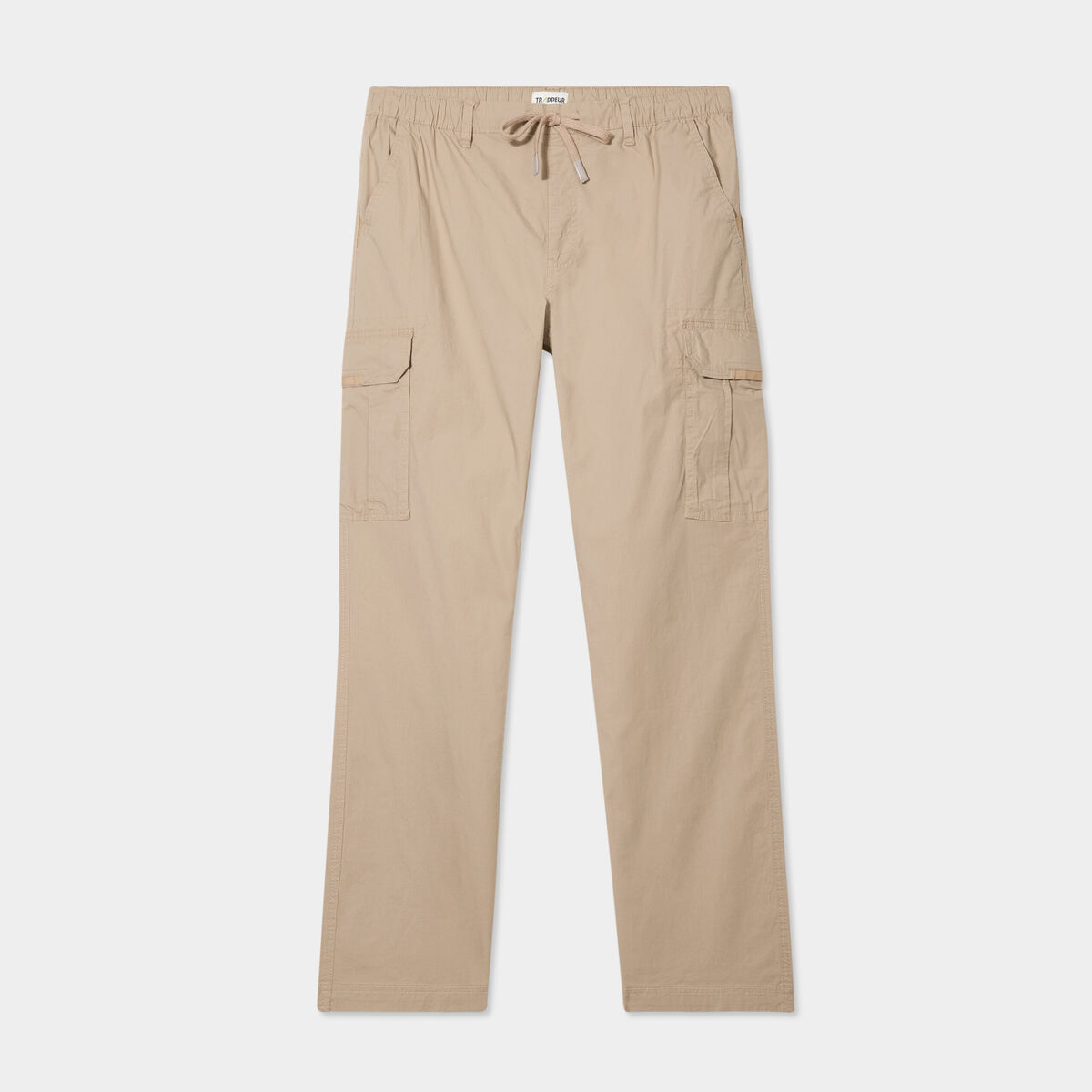 Pantalon cargo slim coton taupe homme