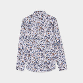 Chemise ajustée col français blanc homme