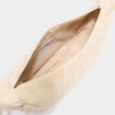 Sac banane effet velours c&ocirc;tel&eacute; ivoire femme