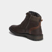 Bottines montantes zipp&eacute;es &agrave; lacets marron homme