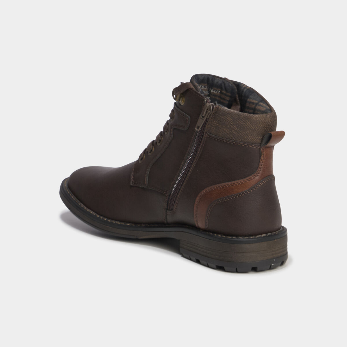 Bottines montantes zipp&eacute;es &agrave; lacets marron homme