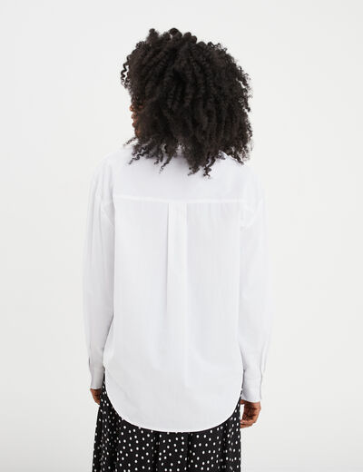 Chemise oversize manches longues blanc femme