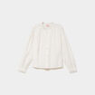 Blouse col montant dentelle blanc femme