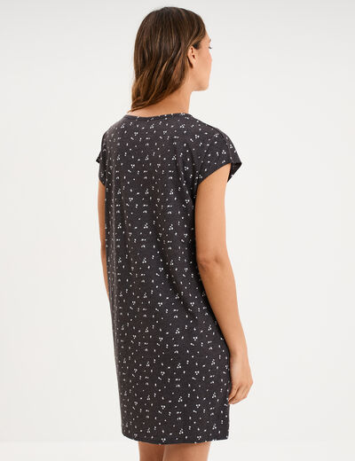 Chemise de nuit manches courtes gris anthracite femme