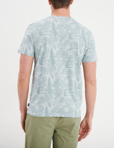 T-shirt manches courtes col rond bleu ciel homme