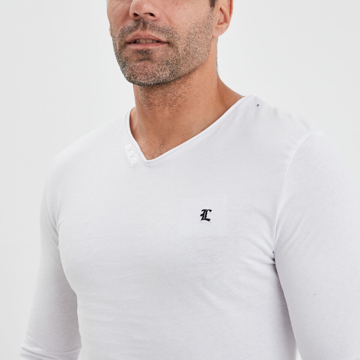 T-shirt manches longues Liberto blanc homme