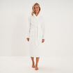 Peignoir long ceintur&eacute; 2 poches blanc femme