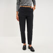 Pantalon chino ceinture amovible noir femme