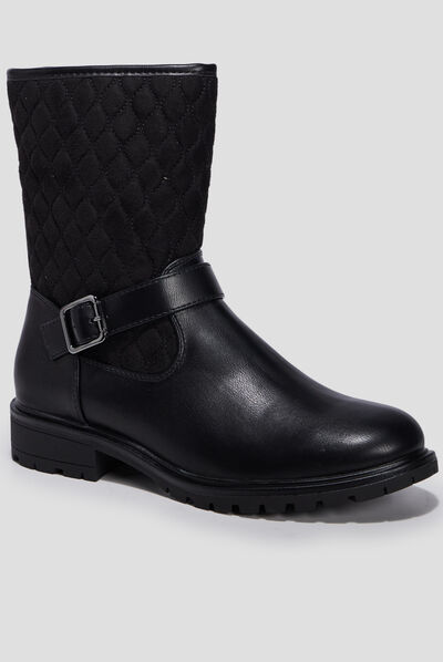 Bottines matelassées noir femme