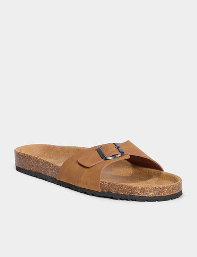 Mules avec boucles marron clair homme