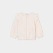 Gilet zipp&eacute; matelass&eacute; coeur &agrave; volants creme b&eacute;b&eacute; fille