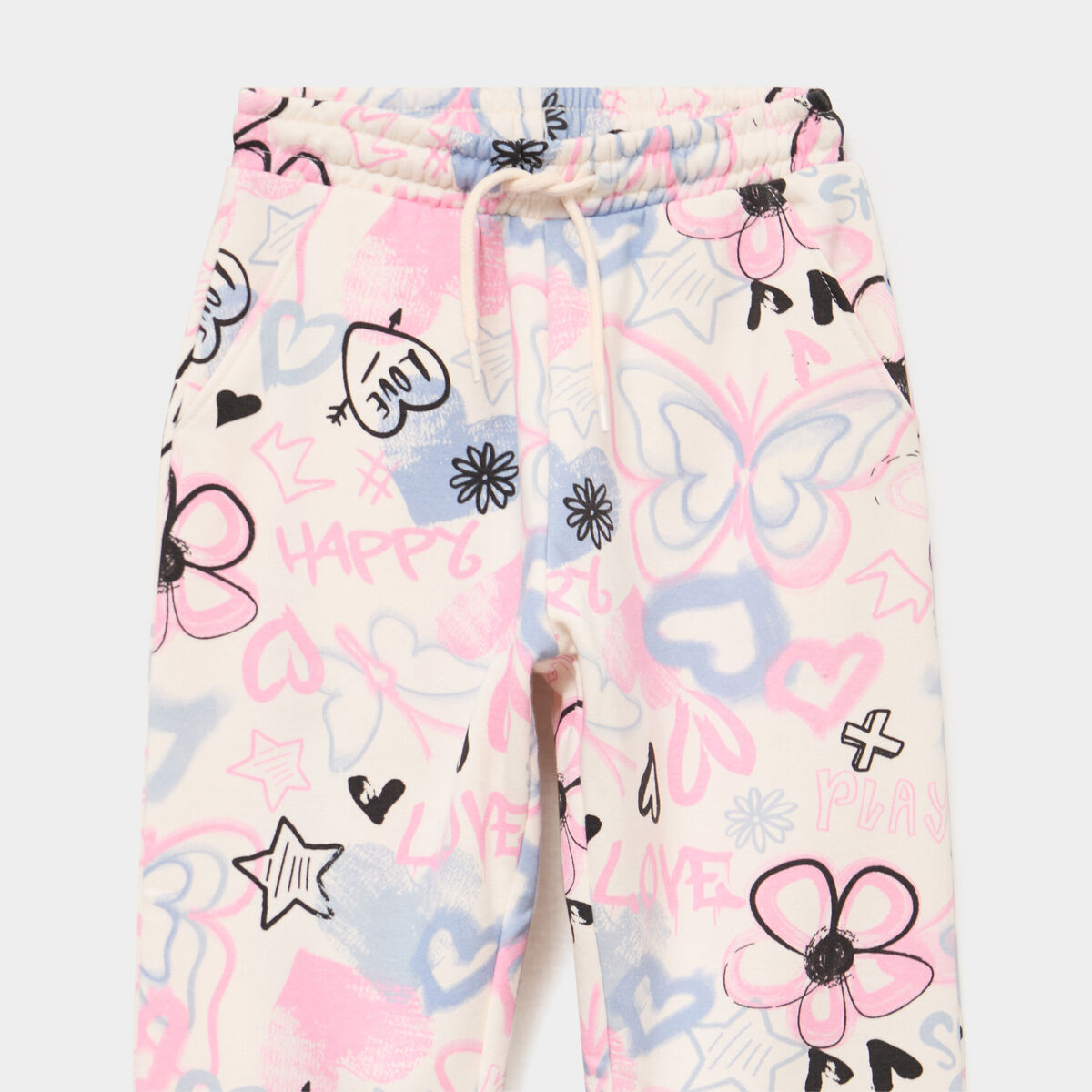 Pantalon de jogging molleton beige fille