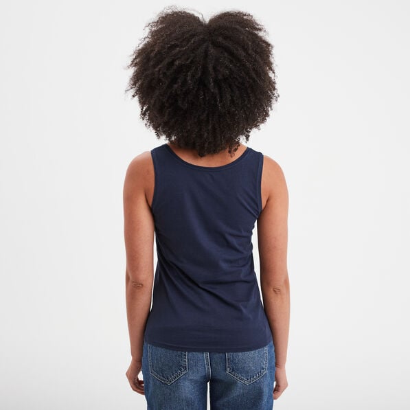 debardeur bretelles larges coton bleu marine femme Débardeur bretelles larges coton bleu marine femme