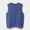 Pull sans manches col rond bleu femme
