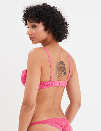 Soutien-gorge corbeille paddé dentelle rose fushia femme