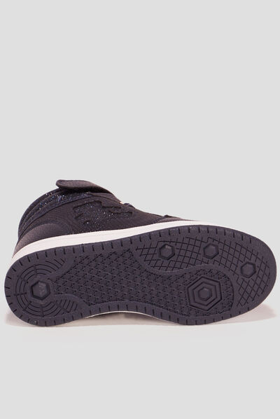 Baskets montantes Lulu Castagnette bleu marine fille