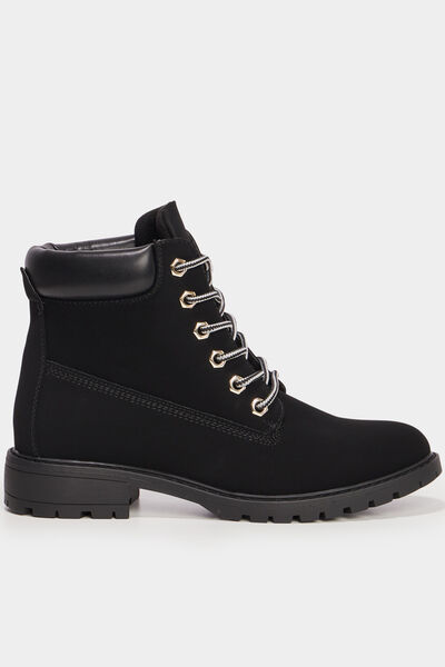 Bottines crant&eacute;es noir femme