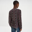 Blouse fluide en voile manches longues noir femme