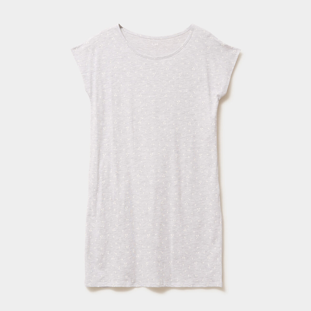 Chemise de nuit manches courtes gris clair femme