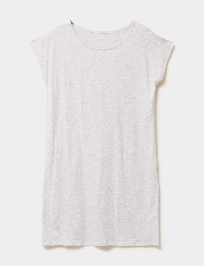 Chemise de nuit manches courtes gris clair femme
