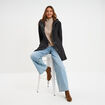 Pull col camionneur manches longues beige femme