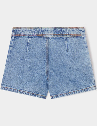 Jupe-short en jean avec plis denim double stone fille