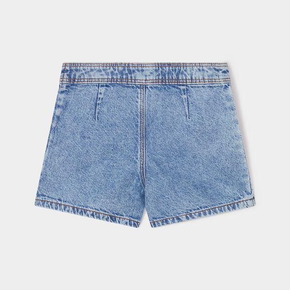 jupe short en jean avec plis denim double stone fille Jupe-short en jean avec plis denim double stone fille