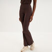Legging de sport flare taille haute marron fonc&eacute; femme