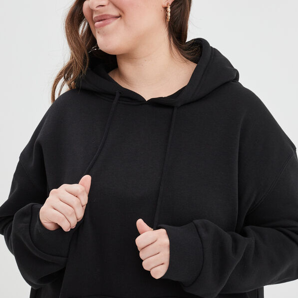 sweat a capuche hoodie noir femmegt Sweat à capuche hoodie noir femme grande taille