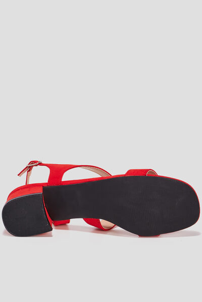 Sandales à talons rouge femme