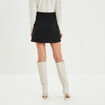 Jupe tweed courte trapèze noir femme
