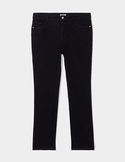Jeans regular taille haute denim noir femme grande taille