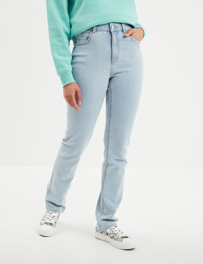 Jeans straight taille standard Creeks denim bleach femme