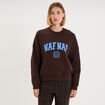Sweat oversize logo NAF NAF brod&eacute; marron fonc&eacute; femme