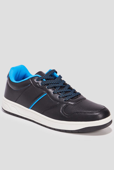 Tennis à lacets Liberto noir homme