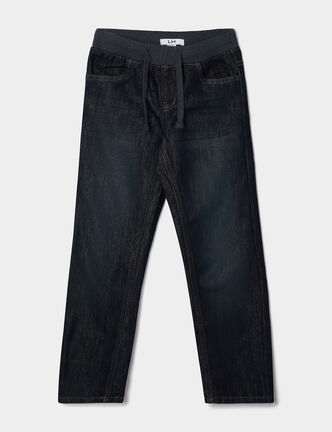 Jeans regular taille ajustable denim brut gar&ccedil;on