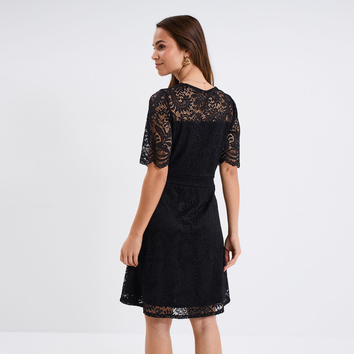 Robe Fourreau Shoshanna Paulina - Dentelle Noire Et Ivoire - Taille 6 - Neuve Avec étiquettes