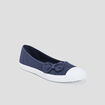 Ballerines en toile avec noeuds bleu marine femme