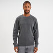 Pull en maille textur&eacute;e col rond gris fonc&eacute; homme