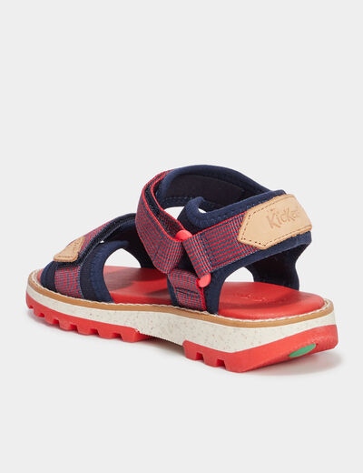 Sandales à scratchs Kickers Kickclock rouge garçon