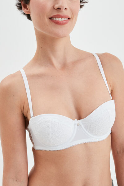 Soutien-gorge balconnet blanc femme